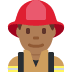 👨🏾‍🚒 man firefighter: medium-dark skin tone display on Twitter